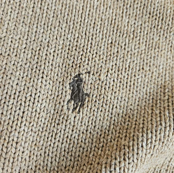 Polo by Ralph Lauren Men's Tan Beige Sweater Size XL Tall 100% Cotton - Picture 9 of 14